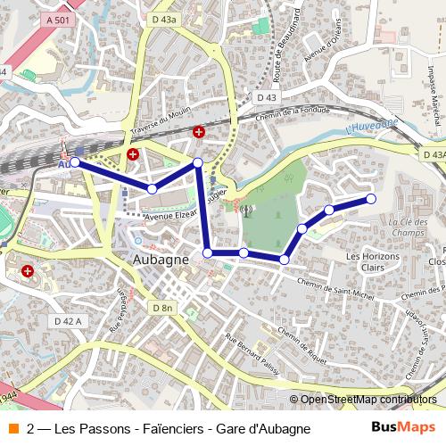 2 bus Line Map