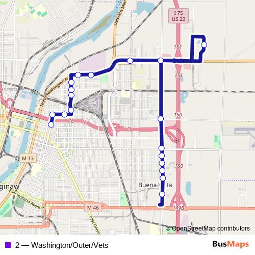 2 bus Line Map