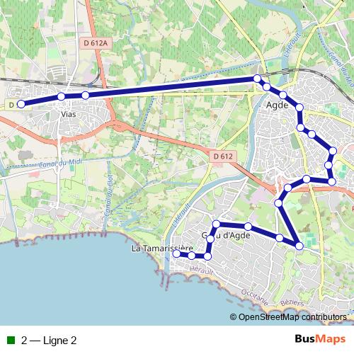 2 bus Line Map