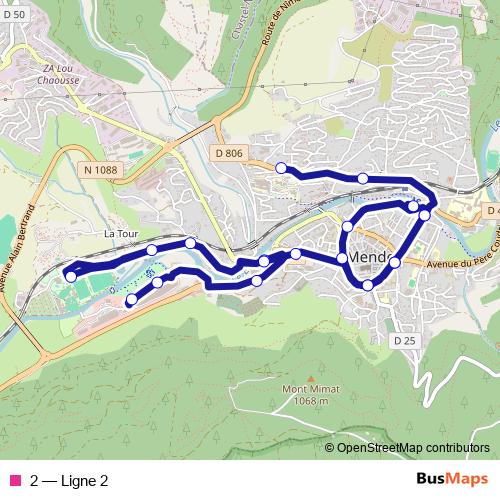2 bus Line Map