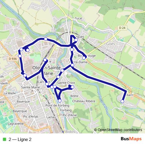 2 bus Line Map