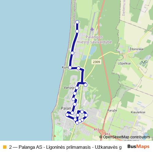 2 bus Line Map