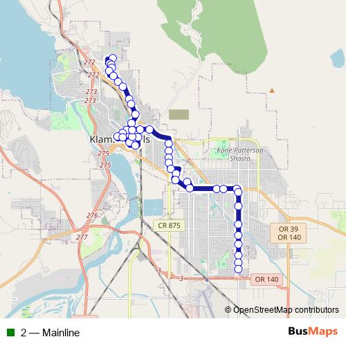 2 bus Line Map