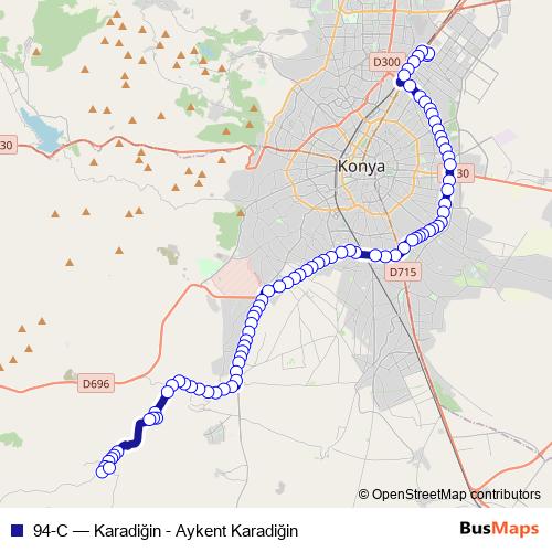 94-C bus Line Map
