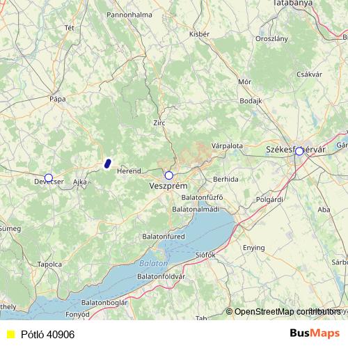 Pótló 40906 bus Line Map