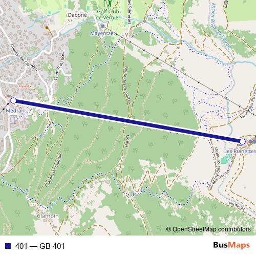 401 cable-car Line Map