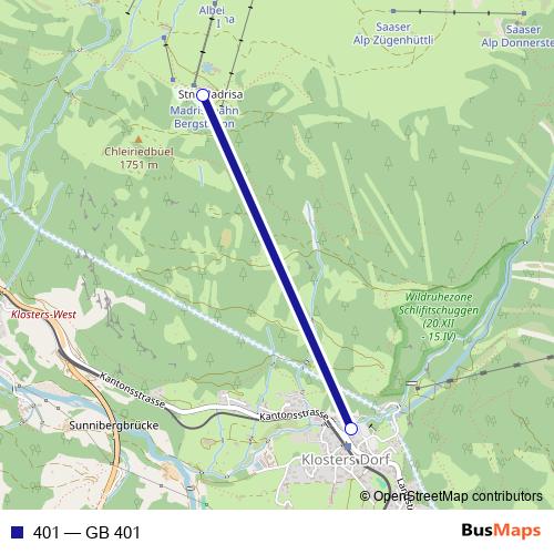 401 cable-car Line Map