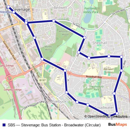 SB5 bus Line Map