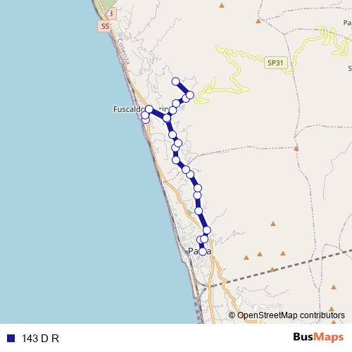 143 D R bus Line Map
