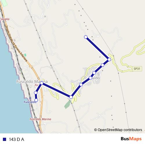 143 D A bus Line Map