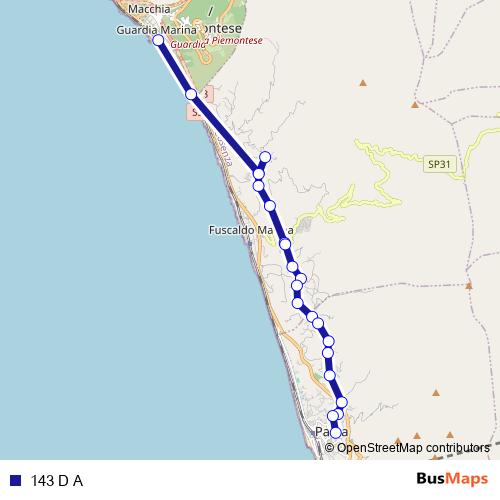 143 D A bus Line Map