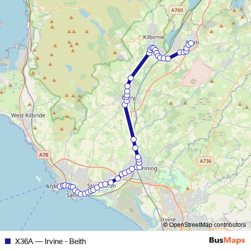 X36A bus Line Map
