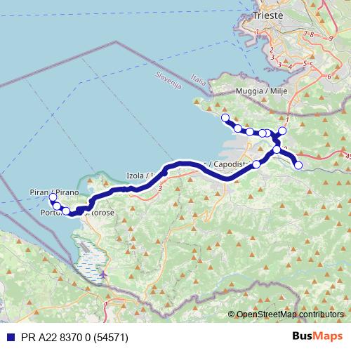 PR A22 8370 0 (54571) bus Line Map
