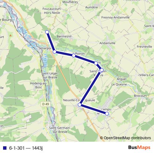 6-1-301 bus Line Map