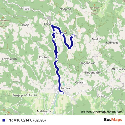 PR A18 0214 6 (62895) bus Line Map