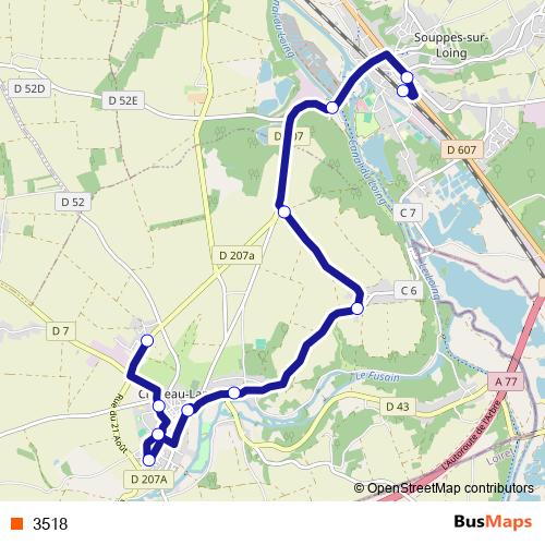3518 bus Line Map