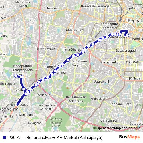 230-A bus Line Map