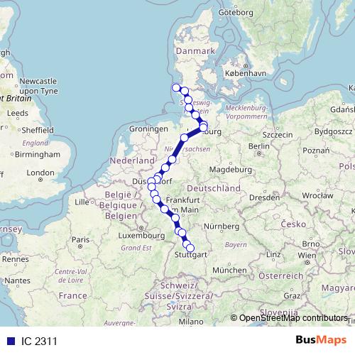 IC 2311 rail Line Map