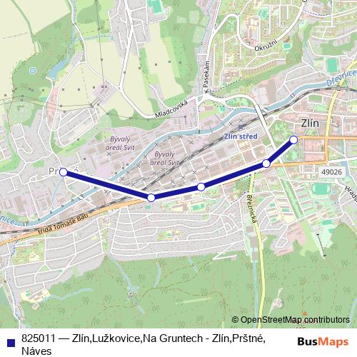 825011 trolleybus Line Map