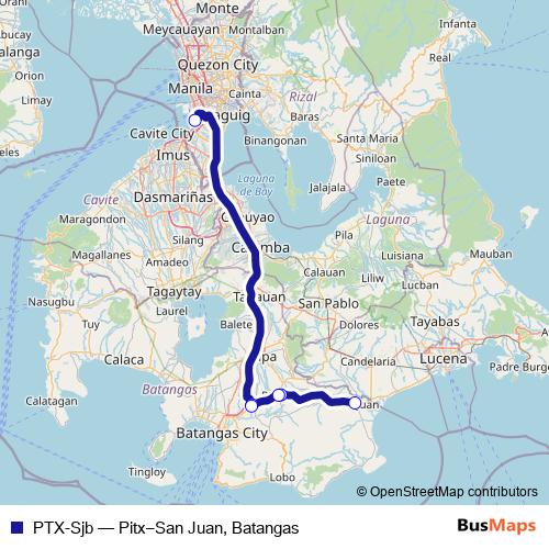 PTX-Sjb bus Line Map