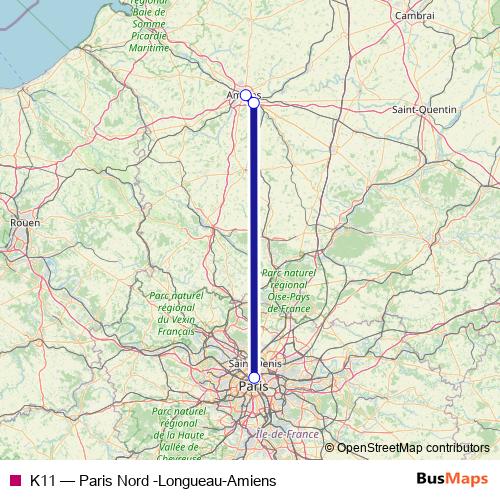 K11 rail Line Map
