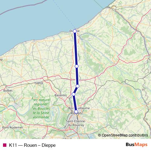 K11 rail Line Map