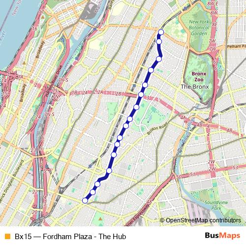 Bx15 bus Line Map