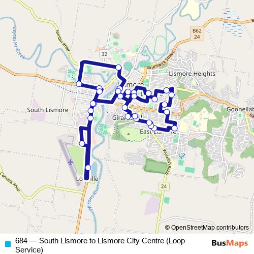 684 bus Line Map