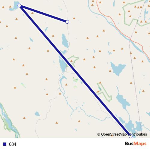 684 bus Line Map