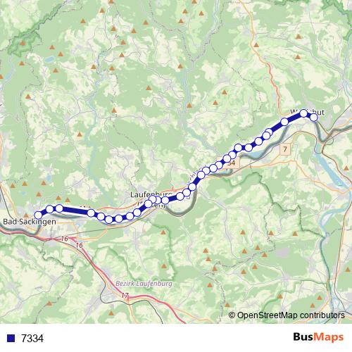 7334 bus Line Map