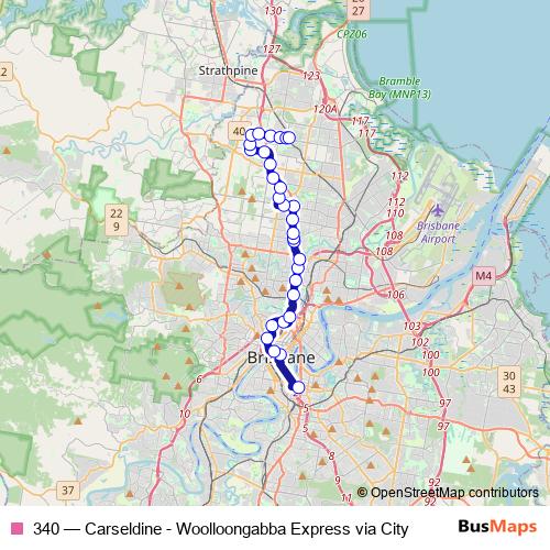 340 bus Line Map
