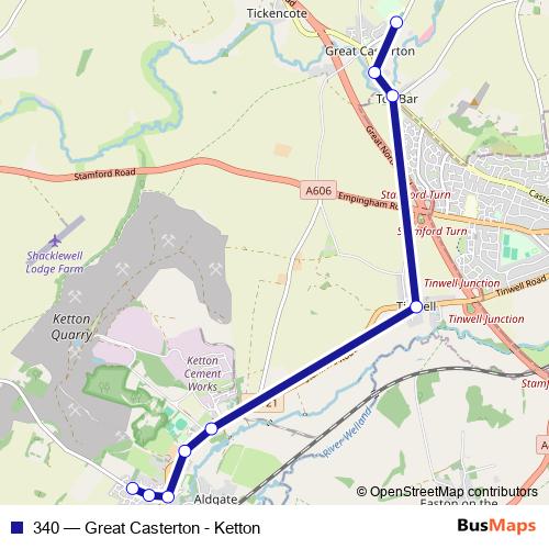 340 bus Line Map