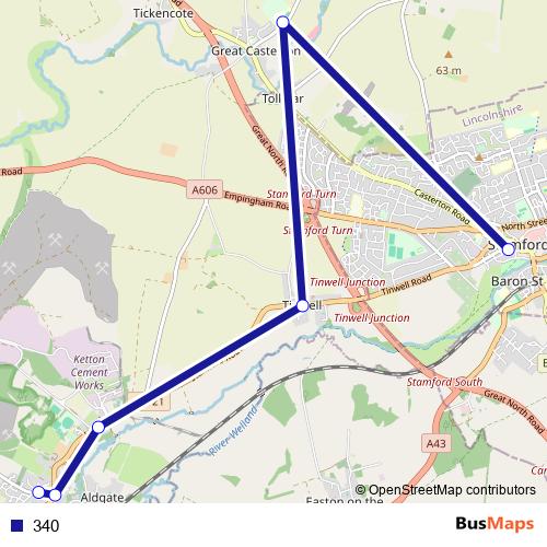 340 bus Line Map
