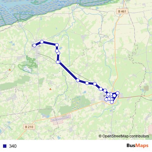 340 bus Line Map