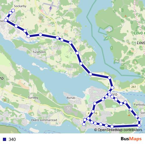 340 bus Line Map