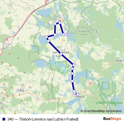 340 bus Line Map
