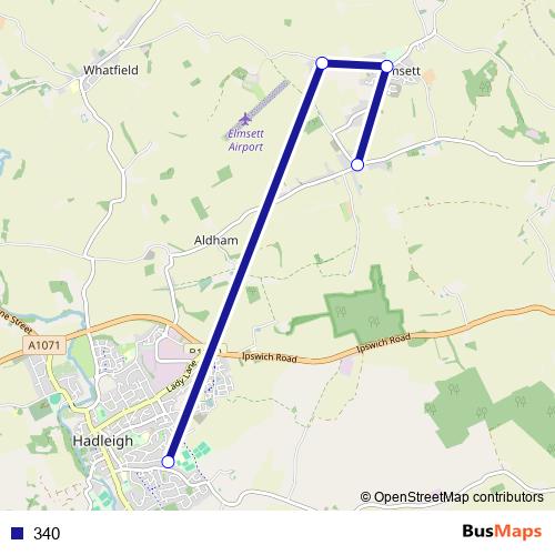 340 bus Line Map