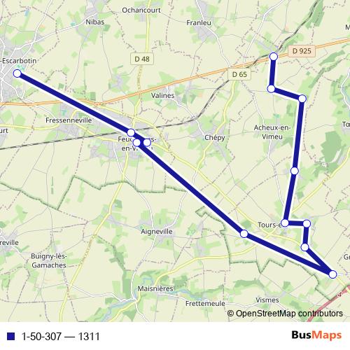 1-50-307 bus Line Map