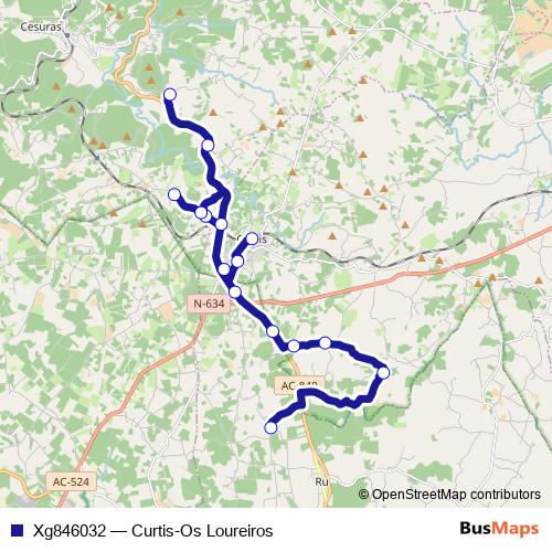 Xg846032 bus Line Map