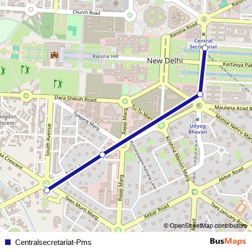 Centralsecretariat-Pms bus Line Map