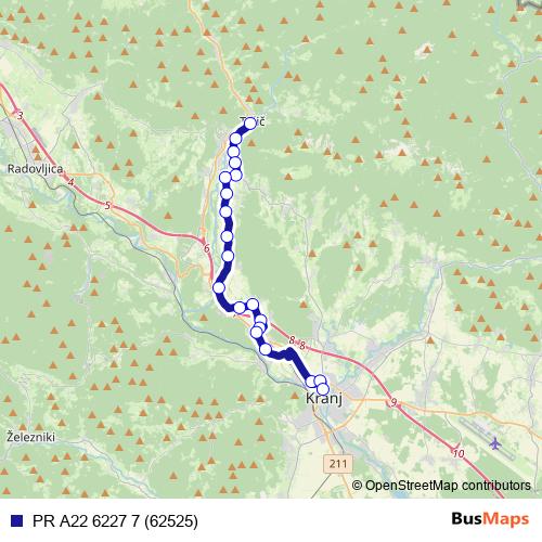 PR A22 6227 7 (62525) bus Line Map
