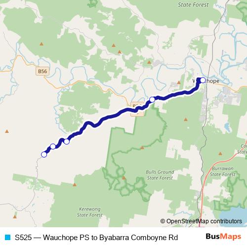 S525 bus Line Map