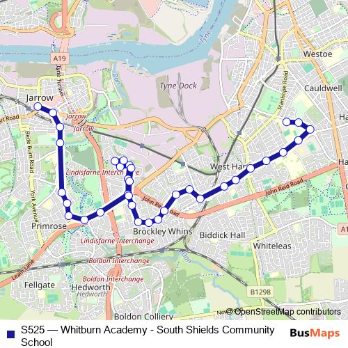 S525 bus Line Map