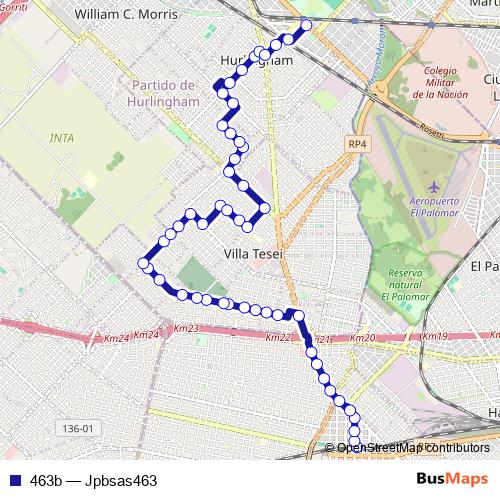 463b bus Line Map