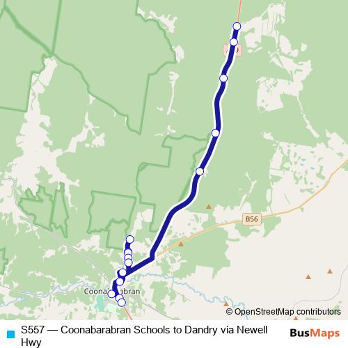 S557 bus Line Map