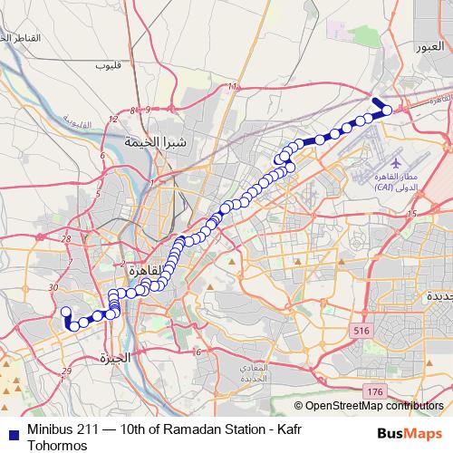 Minibus 211 bus Line Map