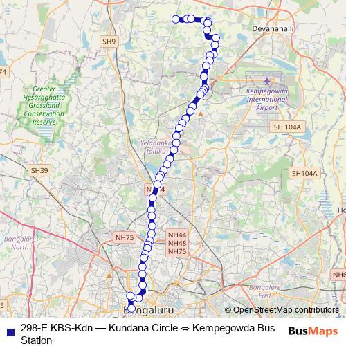 298-E KBS-Kdn bus Line Map