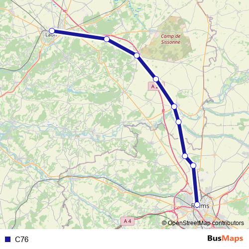 C76 bus Line Map
