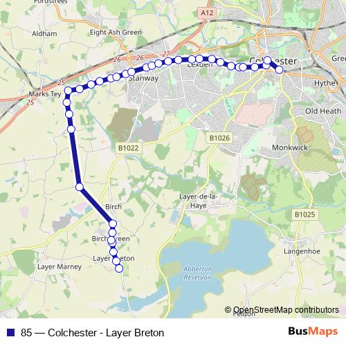 85 bus Line Map