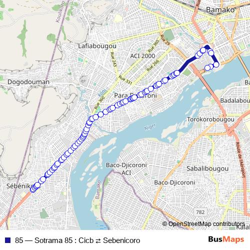 85 bus Line Map